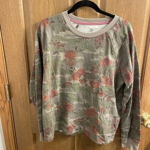 Maurices Floral Camo Sweatshirt - Green and Pink